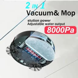 NEW Arnagar S9 Robot Vacuum Cleaner Auto Empty Dust Collection Sweep Mop 8000Pa 2550mAh Low Noise APP Control