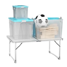 60cm Folding Table,Camping Table Portable Picnic Table for Party BBQ Outdoor Camping White