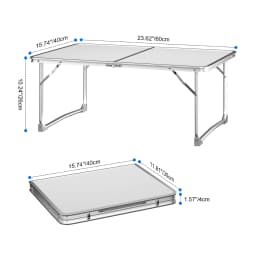 60cm Folding Table,Camping Table Portable Picnic Table for Party BBQ Outdoor Camping White