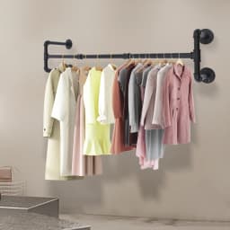 Industrial Style Clothes Rail Wall-mounted Clothes Hanger Rack Industrial Pipe Clothing Rack Clothes Hanger Rack Garment Rack