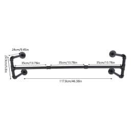 Industrial Style Clothes Rail Wall-mounted Clothes Hanger Rack Industrial Pipe Clothing Rack Clothes Hanger Rack Garment Rack