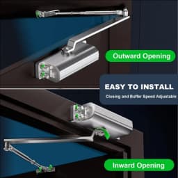 1pc Heavy Duty Automatic Door Closer, Safety Spring Stopper, Adjustable Quiet Close, Easy Installation, Light Duty, Uncharged, C
