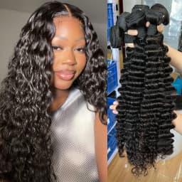Tissage Deep Wave Human Hair Bundles 20 22 32 inch Bundles Vietnamese Bundles 100% Human Hair Extensions 3 Day Delivery France