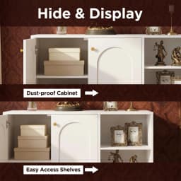Bathroom Cabinet, Vanity Unit, Kitchen Cabinet with Open Compartment, Storage Shelf with 2 Doors, Adjustable Shelf
