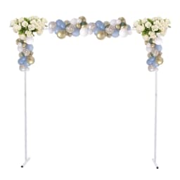 6.6FT x 6.6FT Backdrop Stand White Square Wedding Arches Rectangular Metal Balloon Arch Stand Kit Garden Floral Background
