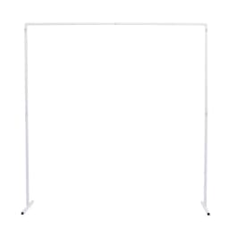 6.6FT x 6.6FT Backdrop Stand White Square Wedding Arches Rectangular Metal Balloon Arch Stand Kit Garden Floral Background