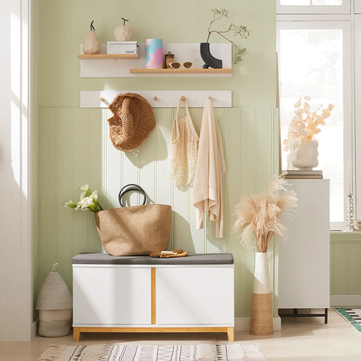 SoBuy FSR117 shoe bench with seat wardrobe bench bench with storage seat chest of drawers shoe rack with bench bench