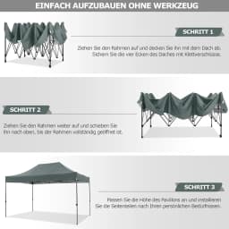 3x4.5m Folding Pavilion Waterproof with 4 Sidewalls,Garden Pavilion UV Protection Festival Party Tent Sun Protection for Camping