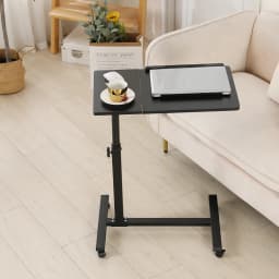Side Table Height Adjustable Laptop Table with Wheels Computer Table Foldable Mobile Standing Desk Small Table for Bed Sofa