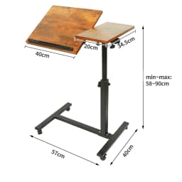 Side Table Height Adjustable Laptop Table with Wheels Computer Table Foldable Mobile Standing Desk Small Table for Bed Sofa