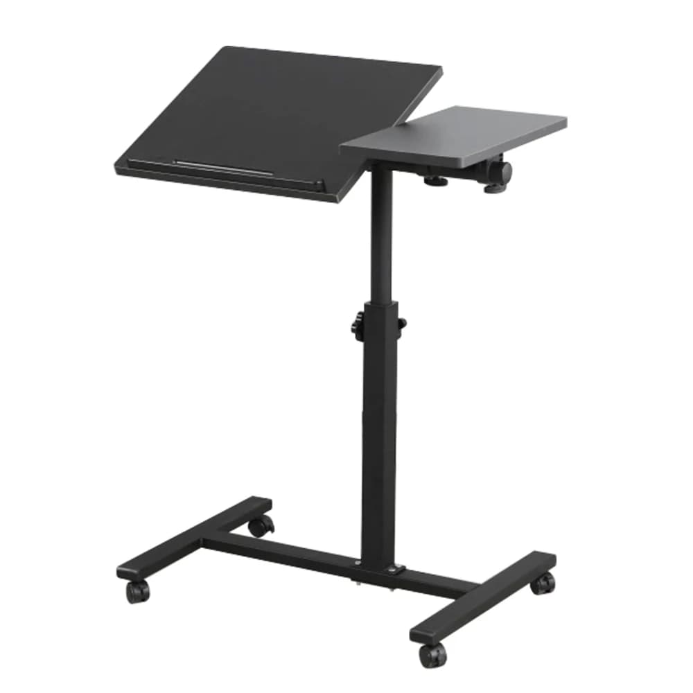 Side Table Height Adjustable Laptop Table with Wheels Computer Table Foldable Mobile Standing Desk Small Table for Bed Sofa