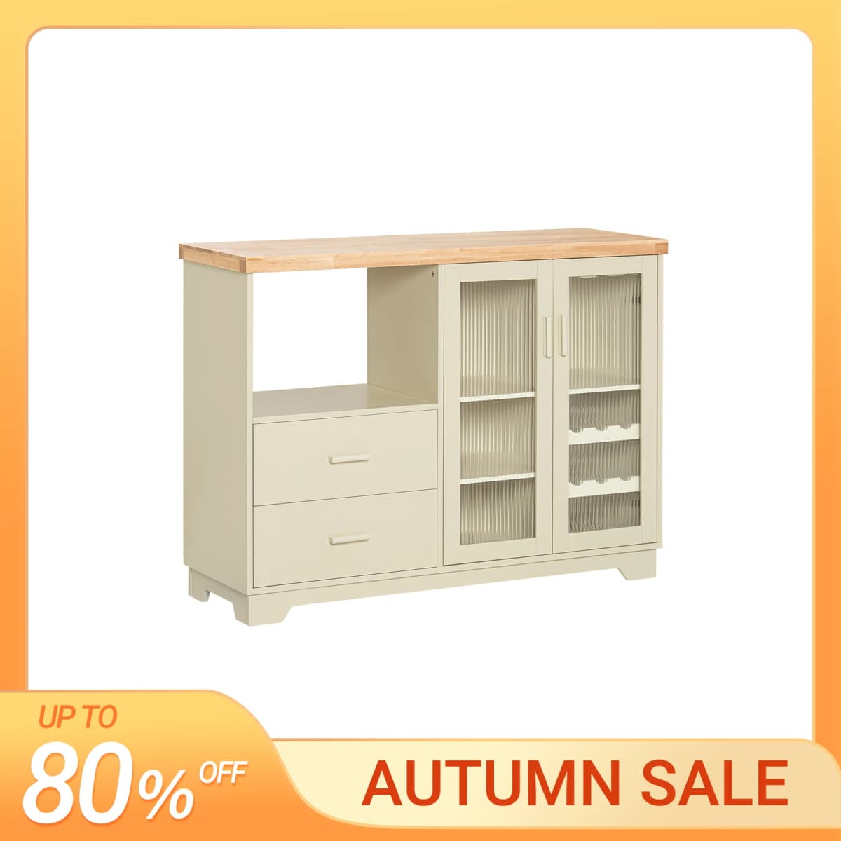 SoBuy FSB81 Buffet Sideboard with 2 Glass Doors Kitchen wardrobe Dresser wardrobe Hallway wardrobe Side wardrobe Microwave wardrobe