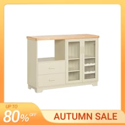 SoBuy FSB81 Buffet Sideboard with 2 Glass Doors Kitchen wardrobe Dresser wardrobe Hallway wardrobe Side wardrobe Microwave wardrobe