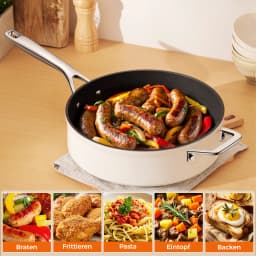 Saute pan 28 cm with lid, 4.5L for all stove types,pan with lid, non-stick coating (PFOA-free),dishwasher and oven safe.