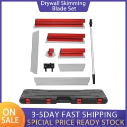 Drywall Skimming Blade Set Flexible Tool with Knockdown Spatula Extruded Aluminum Construction Tool for Drywall Cement Wall