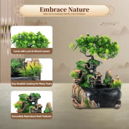Indoor Fountain Waterfall, Table Fountain, Green Plant Fountain, Waterfall Humidifier for Placing Living Room
