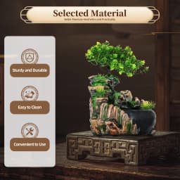 Indoor Fountain Waterfall, Table Fountain, Green Plant Fountain, Waterfall Humidifier for Placing Living Room