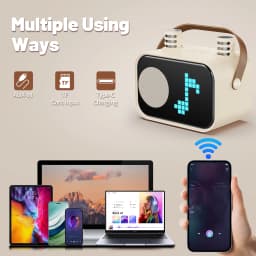 FanFun Bluetooth Speaker, Karaoke Machine for Kids, Portable Speaker with Microphone, 15 Animated Mode, 4 Funny Magic Voices