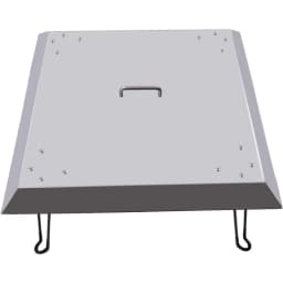 Deckel für Feuerschalen Feuerplatte Abdeckung Klappbar Feuergrube 63,5 * 63,5 * 30,5cm Feuerkorb Deckel für Feuerstelle Silber