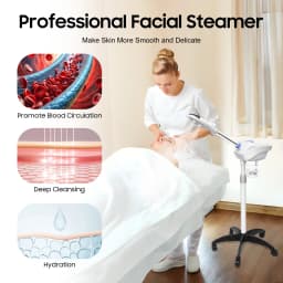 Facial Steamer Kit Professional Skin Care, Warm Mist Face Humidifier for Skin Hydration, Cleansing, Anti-inflammatory