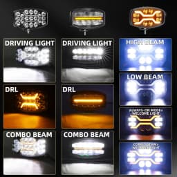 CO LIGHT 10 Inch LED Work Light 40000LM Off road Headlight Spotlight Truck Auxiliary Square Car Driving Welcome White Yellow