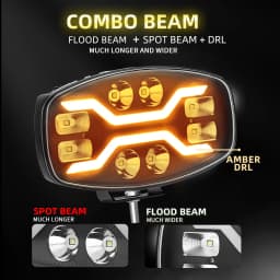 CO LIGHT 10 Inch LED Work Light 40000LM Off road Headlight Spotlight Truck Auxiliary Square Car Driving Welcome White Yellow