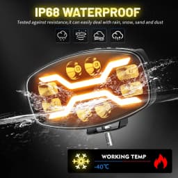 CO LIGHT 10 Inch LED Work Light 40000LM Off road Headlight Spotlight Truck Auxiliary Square Car Driving Welcome White Yellow