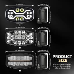 CO LIGHT 10 Inch LED Work Light 40000LM Off road Headlight Spotlight Truck Auxiliary Square Car Driving Welcome White Yellow