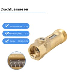 DN20 Flow balance valve Spring flowmeter Brass Float Flow reader Balancing Valve regulation 2-8L/min