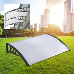 150cm Front Door Window Canopy Polypropyle, Transparent Arch Canopy, Pent Roof, Rain Protection for Home/ Store Entrance
