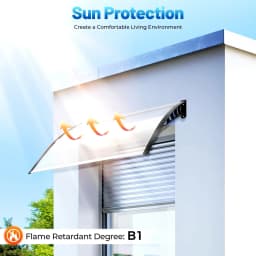 150cm Front Door Window Canopy Polypropyle, Transparent Arch Canopy, Pent Roof, Rain Protection for Home/ Store Entrance
