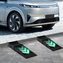 2Pcs Heavy Duty Car Ramps 3T Load Capacity Pair Vehicle Lifting Ramps Plastic Portable Loading Access Ramps Lift
