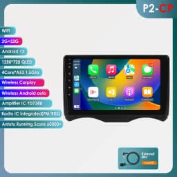 9" Hizpo 2Din Android14 Car Radio for Citroen C2 C3 2002 - 2006 Auto CarPlay 4G BT SWC GPS RDS DSP Snapdragon 6115 360°CAM