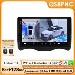 9" Hizpo 2Din Android14 Car Radio for Citroen C2 C3 2002 - 2006 Auto CarPlay 4G BT SWC GPS RDS DSP Snapdragon 6115 360°CAM