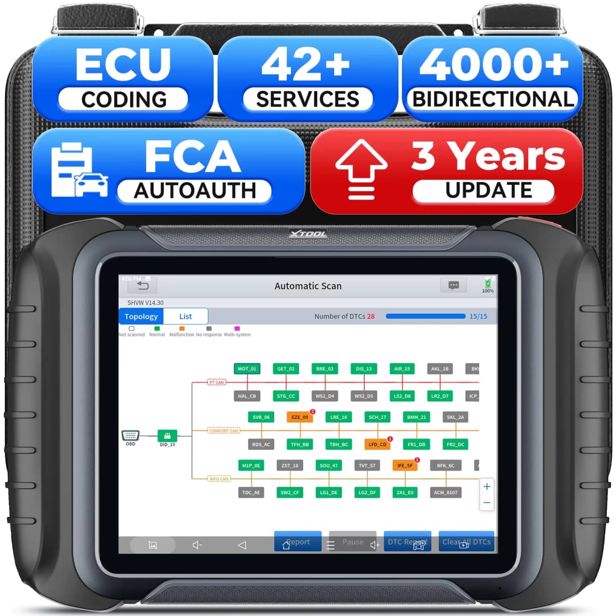 2026 XTOOL D8S Car Diagnostic Tools OBD OBD2 Scanner Bidirectional Scanner CAN FD DOIP FCA AutoAuth 42+ Resets ECU Coding Tool