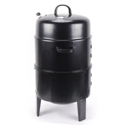 Black Charcoal BBQ Meat Grill Smoker Box Smoked Barbeque Oven Cooking Food Steel Round Double Layer Smoker Barrel Charcoal Oven