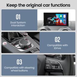 Junsun Wireless CarPlay Android Auto Interface Adapter Box For Audi A3 8v Q2 8P 2013-2018 with AirPlay Mirror Link Bluetooth