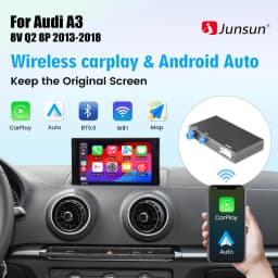 Junsun Wireless CarPlay Android Auto Interface Adapter Box For Audi A3 8v Q2 8P 2013-2018 with AirPlay Mirror Link Bluetooth
