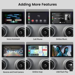 Junsun Wireless CarPlay Android Auto Interface Adapter Box For Audi A3 8v Q2 8P 2013-2018 with AirPlay Mirror Link Bluetooth