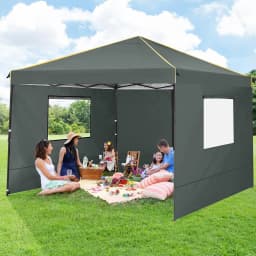3x3m Folding Gazebo Outdoor Party Tent Waterproof Winterproof With 4 Sidewall Anti-UV PopUp Portable Garden Gazebo Hollow Canopy