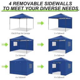 3x3m Folding Gazebo Outdoor Party Tent Waterproof Winterproof With 4 Sidewall Anti-UV PopUp Portable Garden Gazebo Hollow Canopy