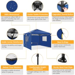 3x3m Folding Gazebo Outdoor Party Tent Waterproof Winterproof With 4 Sidewall Anti-UV PopUp Portable Garden Gazebo Hollow Canopy
