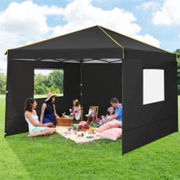 3x3m Folding Gazebo Outdoor Party Tent Waterproof Winterproof With 4 Sidewall Anti-UV PopUp Portable Garden Gazebo Hollow Canopy