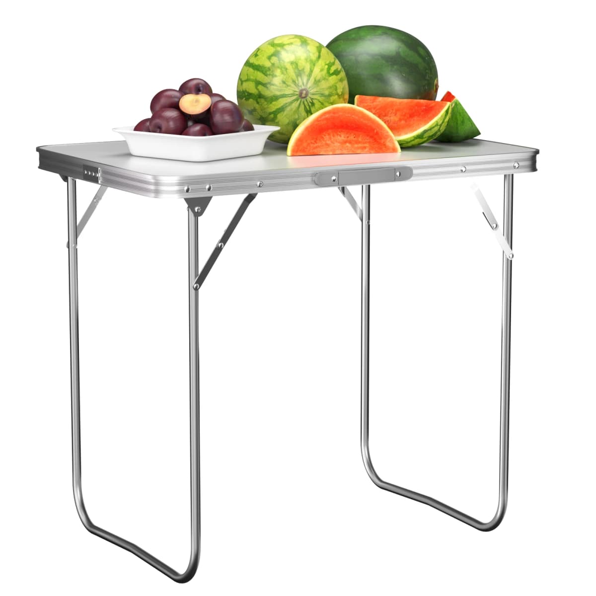 80cm Folding Table Camping Table Portable Picnic Table for Party BBQ Outdoor Camping White