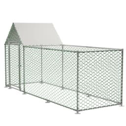 Free-running Cage House 3x1x1.5m with Safety Lock and Waterproof PE Cloth,Metal Cage for Chicken,Rabbits Exercise Training Frame