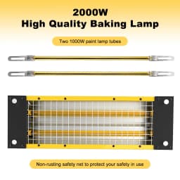 DATOUBOSS Portable 2000W Infrared Curing Lamp Paint Baking Lamp Short Wave Infrared Drying Lamp AutoBody Repair Tool Paint Dryer