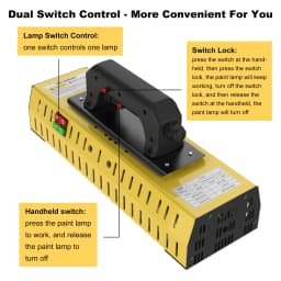 DATOUBOSS Portable 2000W Infrared Curing Lamp Paint Baking Lamp Short Wave Infrared Drying Lamp AutoBody Repair Tool Paint Dryer