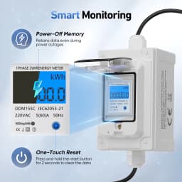 Mobile Digital Electricity Meter 230 V 60A Mobile Meter CEE Outdoor KWH Meter IP67 Waterproof Industrial Plug LED Power Meter