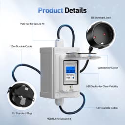 Mobile Digital Electricity Meter 230 V 60A Mobile Meter CEE Outdoor KWH Meter IP67 Waterproof Industrial Plug LED Power Meter