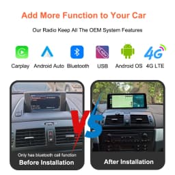 Bonroad Qualcomm 4+64GB/8+128GB Android 14 Car Video Players with GPS Navigation for BMW X3 E83 2003–2011, Featuring Factory‑Installed Screen and CarPlay
